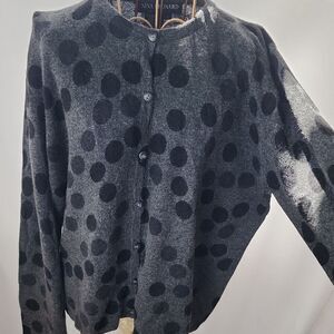  Lambswool Cardigan Sweater Polka Dots Lightweight